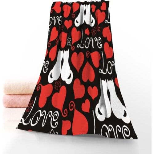 Custom LOVE Bath Towel Washcloth Home Textile Travel Hand Face Towel Microfiber Fabric Bathroom Towels For Adults