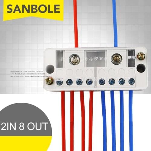 Two In Eight Out Junction Box FJ6 Jack Up Wiring Household Wire Brancher 220V Terminal Block