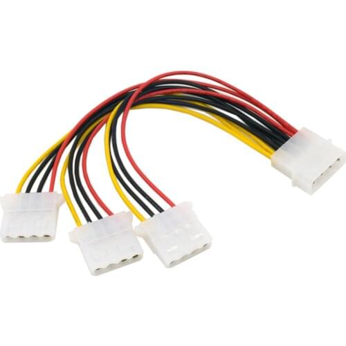 CY 10cm IDE 4 Pin Male to 3 IDE Female Y Type Splitter Power supply Extension Cable for Hard Disk