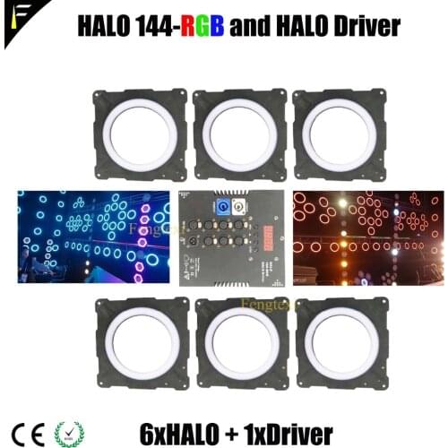 Stage Bar Light Effect LED RGB 3in1 HALO O Ring Light Pixel Matrix 6 Background Stage Curtain Decoration 6pcs Per Group Freeship