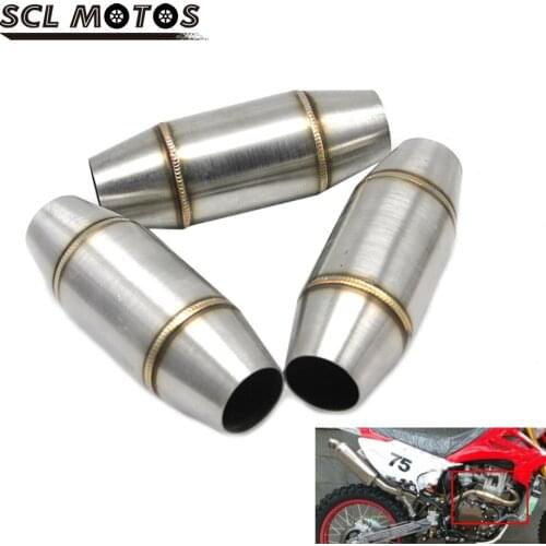 SCL MOTOS Motorcycle 35mm Stainless Steel Exhaust Pipe Muffler Catalyst Expansion Chamber For CRF RMZ DRZ KTM YZF KXF WRF WR YZ