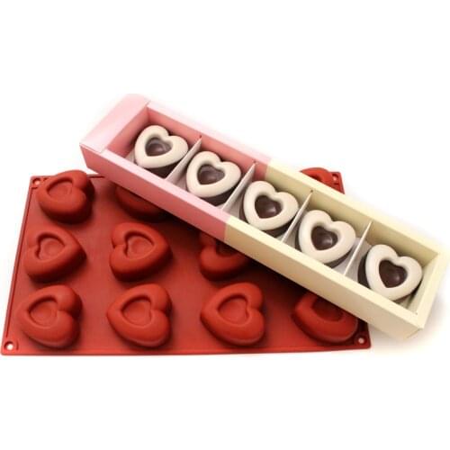 Heart Silicone Mold for Soap Making 12-Cavity Chocolate Candy Molds DIY Cake Decorating Tool Valentine Gifts