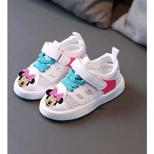 Disney baby casual shoes boys and girls white shoes childrens casual shoes summer hollow single mesh baby toddler shoes