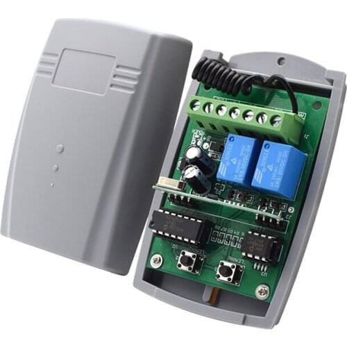 Universal 2 channel Gate Garage Door remote control receiver 433MHZ fixed code and Rolling Code Receiver Remote control switch
