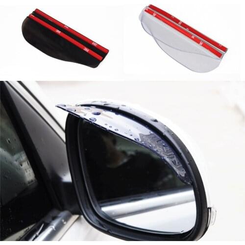 2PCS Car Rear View Mirror Sticker Rain Eyebrow Weatherstrip Auto Mirror Rain Shield Shade Cover Protector Guard Car Accessories