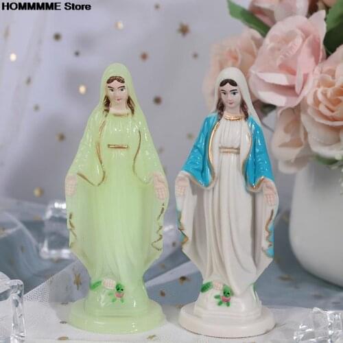 10cm/6.5cm/15cm 1PC Catholic Mary Statue Madonna Handmade Virgin Mary Statue Jesus Home Decor Gift