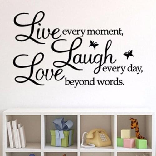 Live Laugh Love Butterfly Inspirational Quotes Livingroom Bedroom Hemlock Home Letter Removable Vinyl Wall Decal Sticker B040