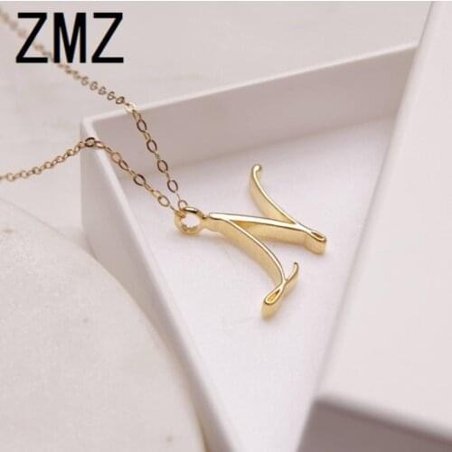 ZMZ 30pcs/lot 2019 Europe/US fashion English letter pendant lovely letter N text necklace gift for mom/girlfriend party jewelry