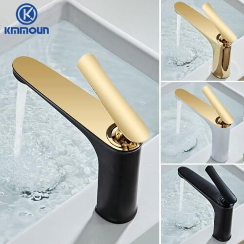 Golden Basin Faucet Brass Mixer Hot Cold Mixer Basin Tap White/Chrome/Black/Bathroom Faucets Crane