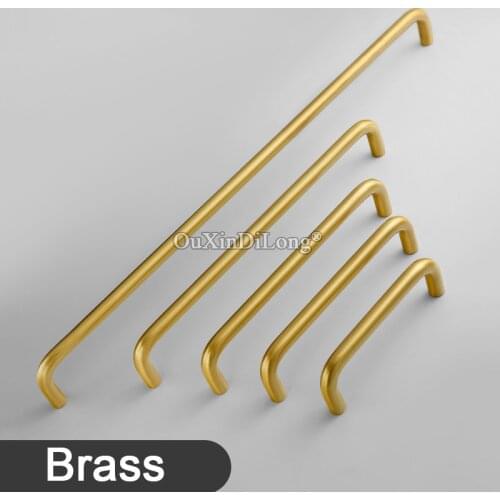 1PCS Modern Lengthened Brass Handle Cabinet Door Handle Wardrobe Cabinet Furniture Knobs Drawer Brass Pulls GF524