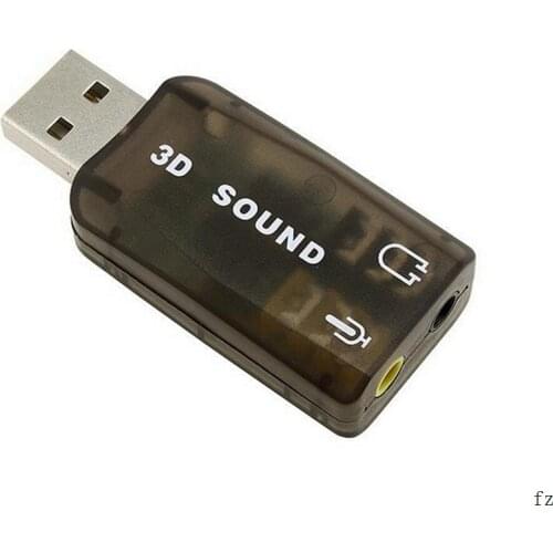 100 Pcs External USB Sound Card Adapter Audio USB to 3.5mm Microphone Headphone 3D Sound Card Audio Adapter for Laptop PC