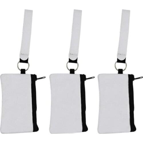 50-200pcs Sublimation Neoprene Blank Credit Card Holder Wallets Lanyard Wristlet Wallets Handbags With Zippered Keychain SN1314