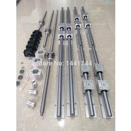 6 Sets Sbr 16 Linear Guide Rail Sbr16 - 400/600/1000Mm + Sfu1605 - 450/650/1050Mm Ballscrew + Bk12 Bk12 + Nut Housing Cnc Parts