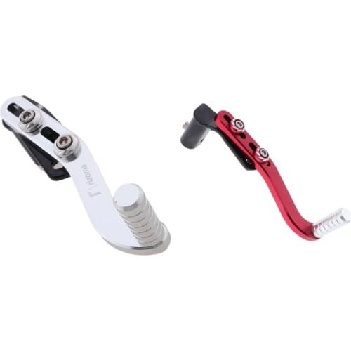 Aluminium CNC Folding Gear Shifter Shift Lever Rear Brake Foot Shift Pedal for Motorbikes Dirt Bike, Silver+Red
