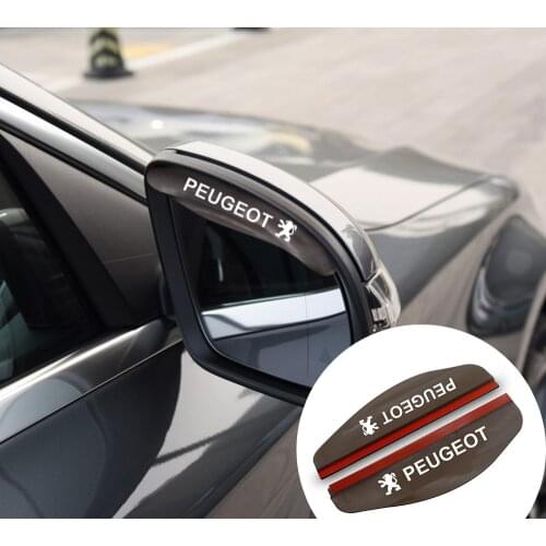 2pcs Car Rear View Mirror Rain Eyebrow Visor Sun Shade Car Accessories For PEUGEOT 107 108 206 207 308 307 407 508 2008 3008 RCZ