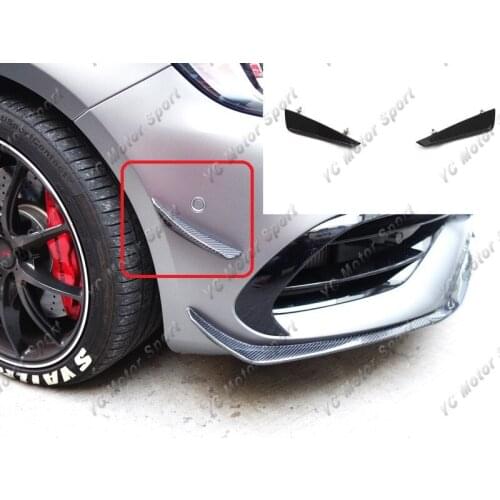 Car Accessories Carbon Fiber OEM Style Front Canard 2pcs Fit For 2015-2017 MB W176 A45 AMG Facelifted Front Bumper Canards