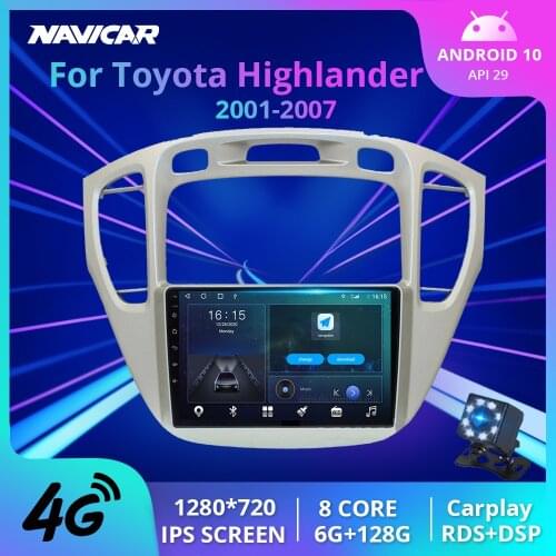 2Din Android10 Car Radio For Toyota Highlander 2001-2007 GPS Navigation Auto Radio Stereo Receiver DSP Car Multimedia Player IGO