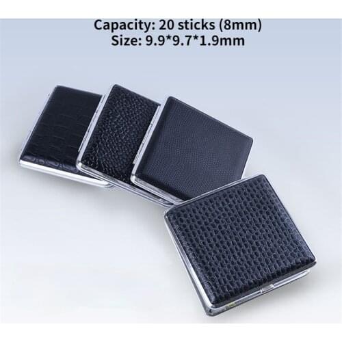 20 Smoker Cigarette Case Box Classical Leather Metal cigarette box Smoking Tobacco case box for mens gift