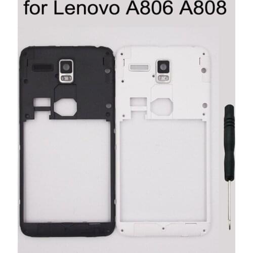 For Lenovo A806 A808 Original Mobile Phone Housing Middle Frame With Rear Back Camera Glass Lens + Tools
