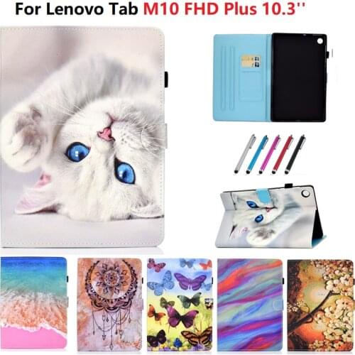 For Lenovo Tab M10 FHD Plus 10.3" Smart Cover TB-X606F TB-X606X Kawaii Magnetic Flip Fundas For Lenovo Tab M10 Plus Case Shell