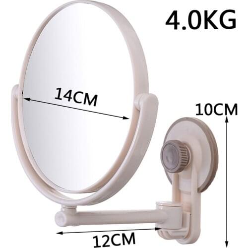 Double Sided 360 Degree Suction Cup Wall Mounted Mirror 3X Magnifying Makeup Shaving Mirror Round Bathroom Mirror