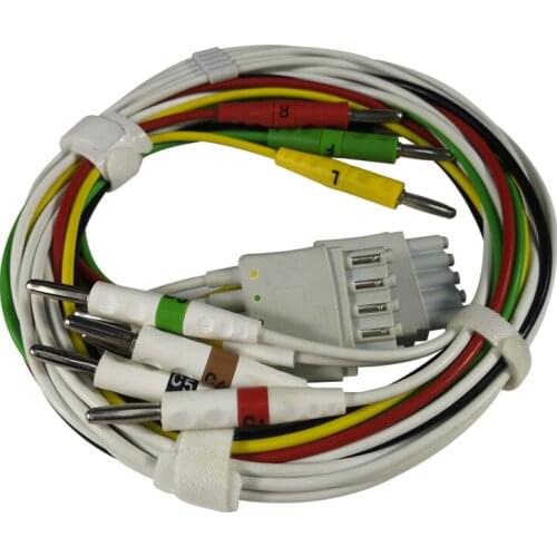 EKG ECG Cable 10 Patient Leadwires Multi Link ECG Patient Lead Wires 10 Leads Banana 4.0 for Philips M1663A M1949A IEC Standard