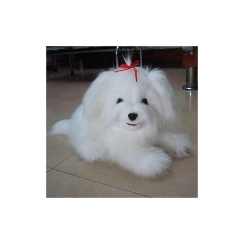 Dog toy ornaments white long hair Shih Tzu dog VIP dog