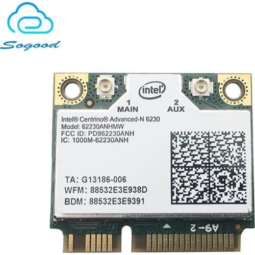 Intel Dual Band Wireless-N 6230 62230ANHMW 6230AGN 2.4G+5G 300Mbps 802.11a/b/g/n wifi+bluetooth 3.0 Mini PCI-E wireless card