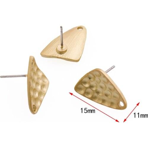 10pcs DIY Earrings Connectors Handmade Irregular Stud Earring Settings Matt Gold Earrings Hook for Jewelry Making Accessories