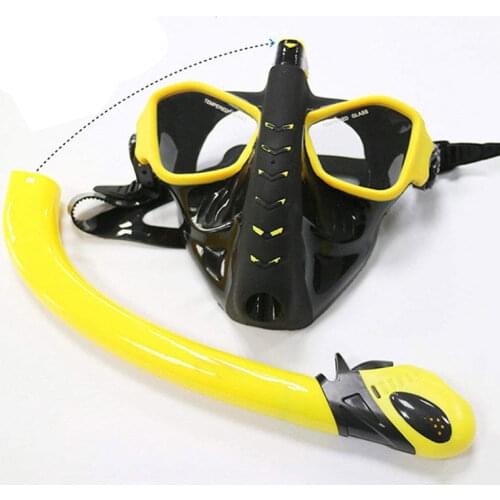 Snorkeling Mask Snorkel Tube Set Anti-fog Swimming Diving Goggles with Easy Breath Dry Snorkel Tube Snorkeling Goggles