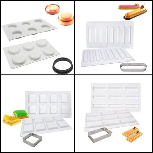 Meibum Multiple Styles Cake Silicone Mould Tart Ring Combination Mold Mousse Dessert Tray Pastry Decorating Bakeware Baking