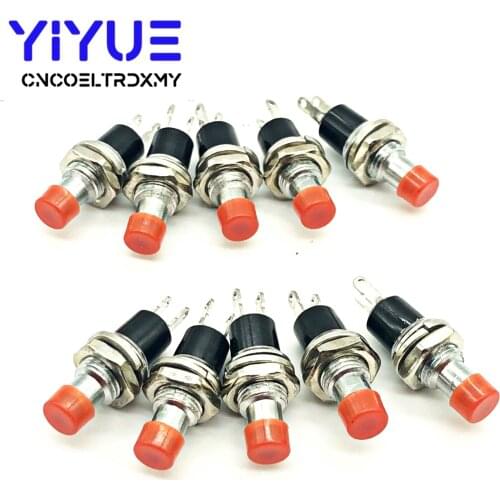 10Pcs PBS-110 Mini Momentary Push Button Switch ON OFF 7mm Red Push Button Micro Switch