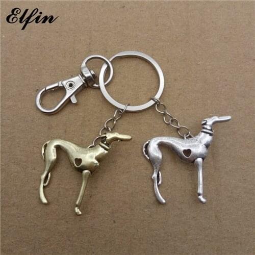 Elfin Trendy Greyhound Key Chains Fashion Animal Pet Memorial Jewellery Whippet Key Rings