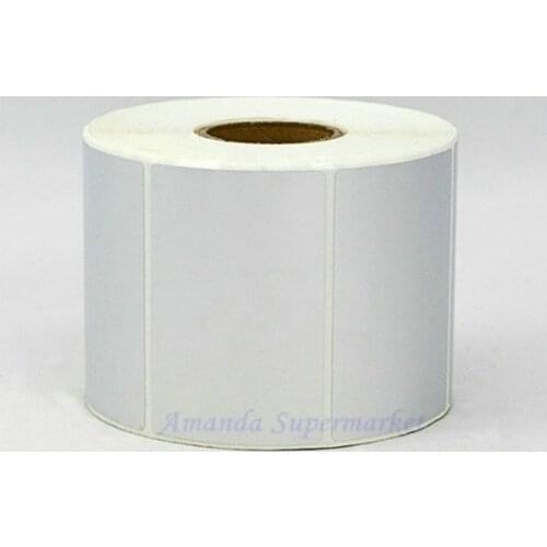 Sticker label 60*50 mm 1000pcs/Roll Thermal Transfer Silver PET Label Waterproof Tearproof Oilproof Barcode Label