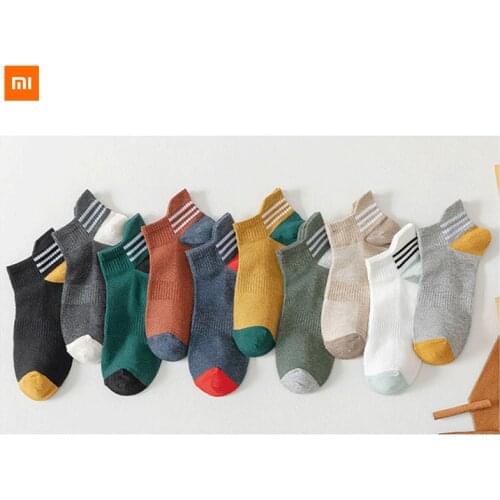 5pairs xiaomi Mens summer socks breathable sweat-absorbent boat socks low-cut thin spring autumn seasons sports socks tide