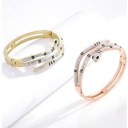 2020 new snake-shaped bracelet female charm stainless steel open animal bracelet fashion TISCO jewelry for women