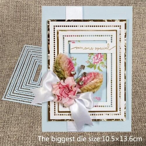 New Design Craft Metal Cutting Die Cut Die 8pcs rectangle background Scrapbooking Album Paper Card Craft Embossing Die Cuts