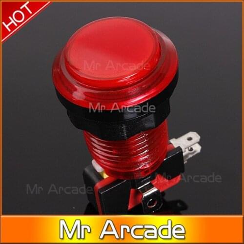 New Red Round Lit Illuminated Arcade Video Game Push Button Switch LED Light
