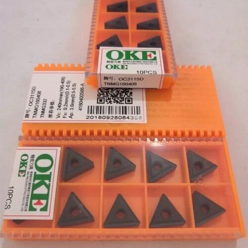 OKE TNMG160404/TNMG160408/TNMG160412 OP1215 OP1315 OC2025 OC2125 OC2115 OC3115 OC3115D OC3115S CNC carbide inserts 10PCS/BOX