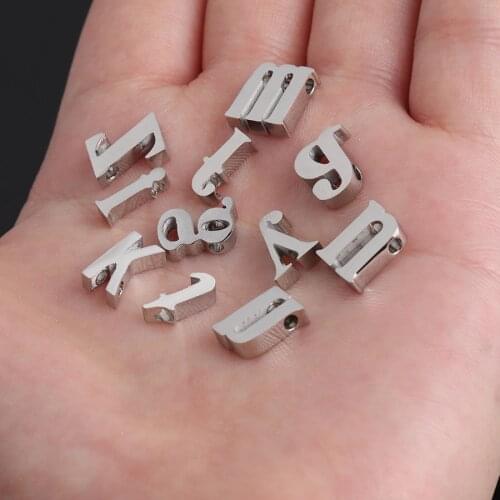 Highly Polished A-Z Alphabet Stainless Steel Customized Letter Charms Pendant for Jewelry Making