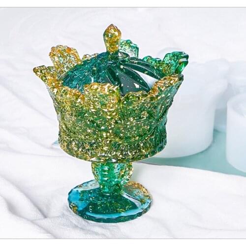 DIY Crystal Epoxy Resin Mold Crystal Crown Storage Box Mold Table Decoration Gift Box Mirror Silicone Mold For Resin 43a