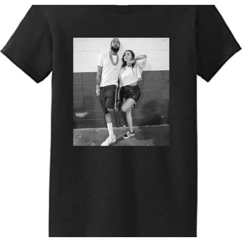 Nipsey Hussle and Lauren London V-Day Printing Shirt Women Street Style Hiphop Hipster Tops Casual Tee Female Fsahion T-shirt