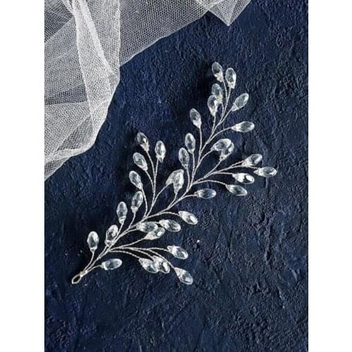 Silver Side Hair Clip Crystal Women Headdress Girls Headband Banquet Party Hair Decoration Bridal Wedding Head Jewelry for Prom