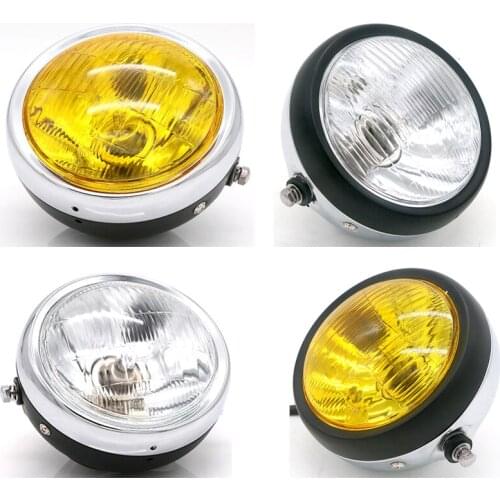 DC 12V Motorcycle Retro Headlight Motorbike Refit Headlamp Universal Scooter 35W Spotlight Motor Front Light Moto Head Lights