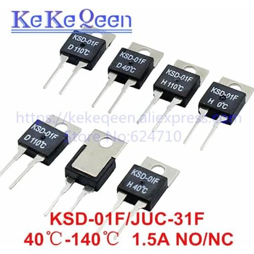 KSD-01F JUC-31F 40 50 60 70 80 90 100 DegC NC Normally Closed NO Normally Open 1.5A Thermal Switch Temperature Sensor Thermostat