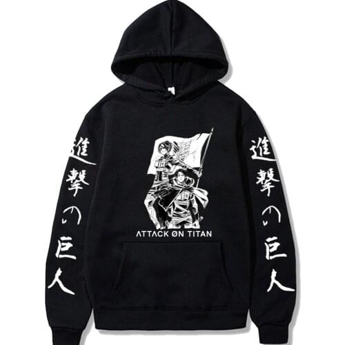 Anime Attack on Titan Rivaille Ackerman Hoodies Pullover Long Sleeve Tops Clothes Streetwear Attack on Titan Hoodies Sweatshirt