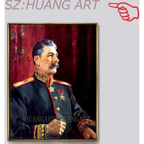 TOP art figure oil painting --STALIN in martial attire --SOVIET Russia LEADER JOSEPH STALIN art painting -100% hand painted