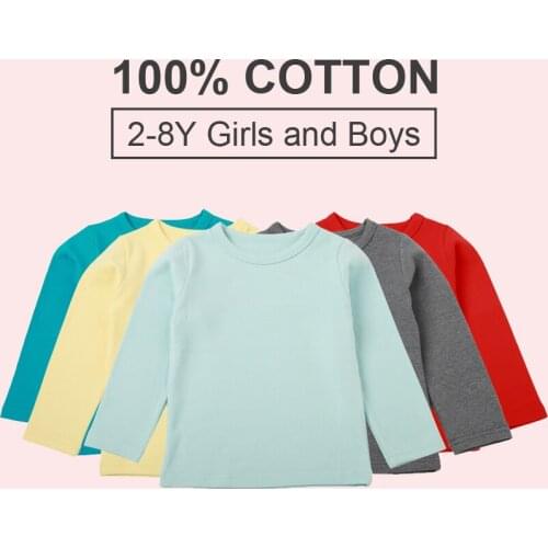 Boys girls long sleeve tops t shirt spring 2020 kids clothes baby tshirt cusual cotton girl boy t-shirts for children t-shirt