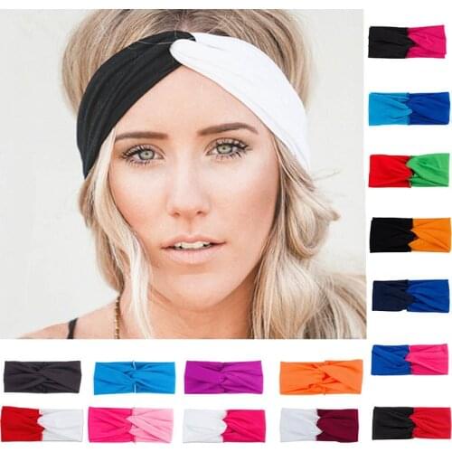 WomenS Headband Fashion Color Block Twist Stretch Headbands Ladies Sports Yoga Towel Color Headbands for Women Mosaic leopard