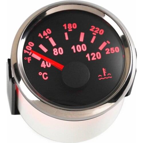 1pc Brand New 52mm Water Temp Gauges 9-32V Water Temperature Meters with Sensor for Auto Ships Agricultural Machinery Engines